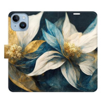 iSaprio flip pouzdro Gold Flowers pro iPhone 14