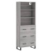 vidaXL Skříň highboard šedá sonoma 69,5 x 34 x 180 cm kompozitní dřevo