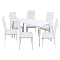 Jídelní stůl ONE 160x90 bílý + 6 židlí SIGMA bílých