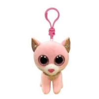 TY Beanie Boos FIONA, Clip 8,5 cm - růžová kočka