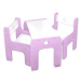 NELLYS Sada nábytku Star - Stůl + 2 x židle - růžová s bílou