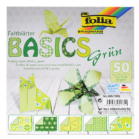 Origami papír Basics 80 g/m2 - 20 × 20 cm, 50 archů - zelený