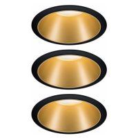 PAULMANN Vestavné svítidlo LED Cole 3x6,5W černá/zlatá mat 3-krokové-stmívatelné 2700K teplá bíl