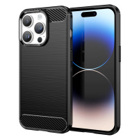 Carbon Case iPhone 14 Pro flexibilní gelové zadní pouzdro černé