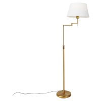 Chytrá stojací lampa bronzová s bílým stínidlem včetně Wifi A60 - Ladas Deluxe