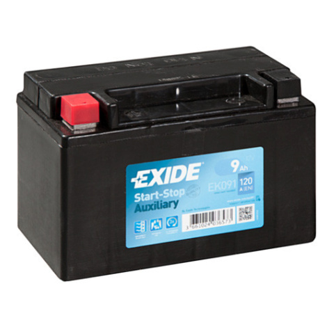 EXIDE Autobaterie přidavná pro Start-Stop AGM 12V 9Ah 120A 150x90x105 M12 EXIDE EK091 EK091