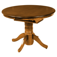 Estila Rustikální dřevěný rozkládací jídelní stůl Felicita kulatého tvaru hnědé barvy 106-146cm