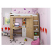 ArtCross Dětská rohová vyvýšená postel ANTRESOLA | dub artisan/bílá Barva: Levá