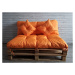 Polstr CARLOS SET color 08 pomerančová, sedák 120x80 cm, opěrka 120x40 cm, 2x polštáře 30x30 cm,