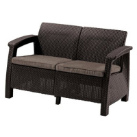 KETER Lavice zahradní CORFU LOVE SEAT, hnědá 128cm