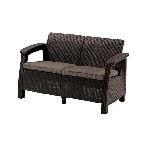 KETER Lavice zahradní CORFU LOVE SEAT, hnědá 128cm