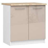 Ak furniture Kuchyňská skříňka Olivie S 80 cm 2D bílá/cappuccino lesk