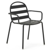 Tmavě šedé kovové zahradní židle v sadě 4 ks Joncols – Kave Home