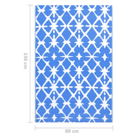 Venkovní koberec PP modrá / bílá Dekorhome 190x290 cm,Venkovní koberec PP modrá / bílá Dekorhome vidaXL