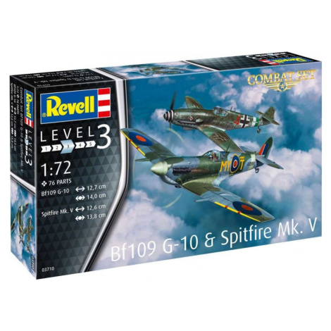 Revell ModelSet letadla 63710 - Bf109G-10 & Spitfire Mk.V (1 : 72)