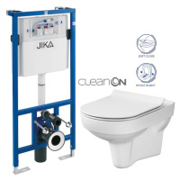 předstěnový instalační systém bez tlačítka + WC CERSANIT CITY NEW CLEANON + WC SEDÁTKO SLIM H895