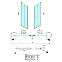 Polysan, ZOOM sprchové dveře do niky 700 mm, pravé, čiré sklo, ZL4715R-03