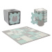 KINDERKRAFT Podložka pěnová puzzle Luno Shapes 185 x 165 cm Mint, 30ks, Premium