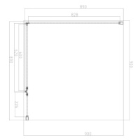 OMNIRES MANHATTAN čtvercový sprchový kout s křídlovými dveřmi, 90 x 90 cm černá mat / transparen