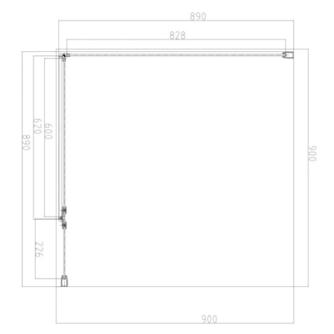 OMNIRES MANHATTAN čtvercový sprchový kout s křídlovými dveřmi, 90 x 90 cm černá mat / transparen
