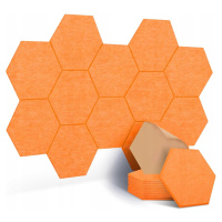 Akustické Panely Hexagon 12 Kusů 30X26X1 Oranžové Samolepicí