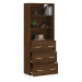 vidaXL Skříň highboard hnědý dub 69,5 x 34 x 180 cm kompozitní dřevo