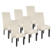 tectake 403495 6 jídelní židle ergonomické, masivní dřevo - krémová - krémová