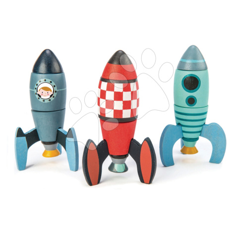 Dřevěné skládací rakety Rocket Construction Tender Leaf Toys kreativní hra 3 druhy, 18 dílů