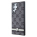 DKNY hard kryt na Samsung Galaxy S24 ULTRA Leather Checkered Pattern and Stripe Černý