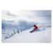 Fotografie Skiing fresh powder on a ski vacation, stockstudioX, 40 × 26.7 cm