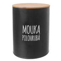 ORION Dóza Mouka polohrubá plech / bambus Black 1 kus