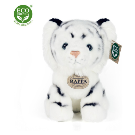 RAPPA - Plyšový tygr bílý sedící 18 cm ECO-FRIENDLY