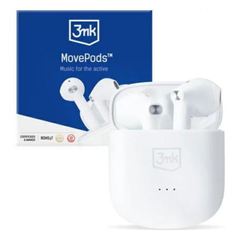 Sluchátka 3MK MovePods wireless bluetooth headphones white