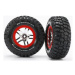 Traxxas kolo 2.2/3.0", disk SCT Split-Spoke stříbrný-červený, pneu KM2 S1 (2)