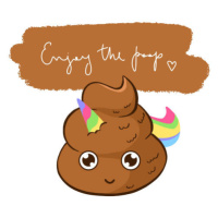 Ilustrace Cute funny quote Enjoy the poop with unicorn emoji, Yana Kalashnikova, 30 × 40 cm