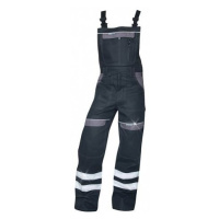 Reflexní montérkové  kalhoty s laclem COOL TREND, černo/šedé 48 H8938