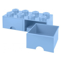 Lego® úložný box 250x502x181 se šuplíky světle modrý