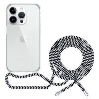 EPICO zadní kryt se šňůrkou pro Apple iPhone 14 Pro Max, transparentní / černo-bílá - 6951010100