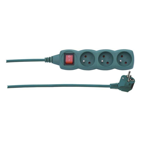 EMOS Prodlužovací kabel s vypínačem 3 zásuvky 3m, zelená 1912330300