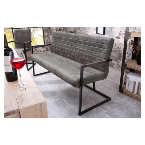 LuxD Designová lavice Maximiliano vintage šedá