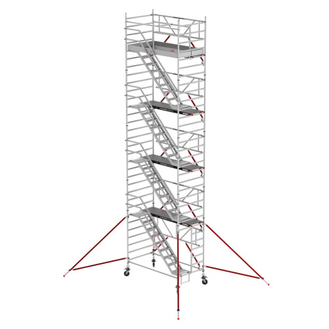 Altrex Široké lešení se schody RS TOWER 53, dřevěná plošina, délka 1,85 m, pracovní výška 10,20 