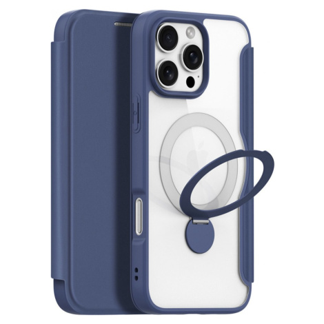 Dux Ducis Skin X Pro flipové kožené pouzdro s Ring Stand pro iPhone 16 Pro Max Blue