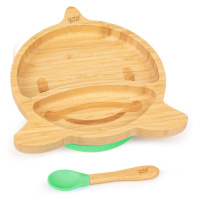 Klarstein Dětská jídelní souprava, bambusový talíř a lžička, 250 ml, včetně přísavky, 18 × 18 cm