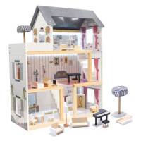KIK dřevěný domeček pro panenky + nábytek 78 cm KX6201