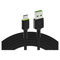 Green Cell kabel Ray USB kabel - USB-C 120cm zelené LED podsvícení a rychlé dobíjení Ultra Charg