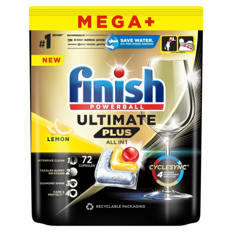 Finish Ultimate PLUS lemon  kapsle do myčky nádobí 72 ks