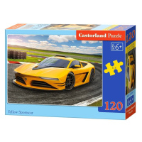 mamido Puzzle 120 dílků Žluté sportovní auto