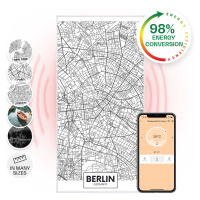 Klarstein Wonderwall Air Art Smart, infračervený ohřívač, mapa Berlína, 60 x 120 cm, 700 W