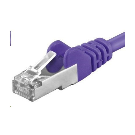 PREMIUMCORD Patch kabel CAT6a S-FTP, RJ45-RJ45, AWG 26/7 1, 5m fialová