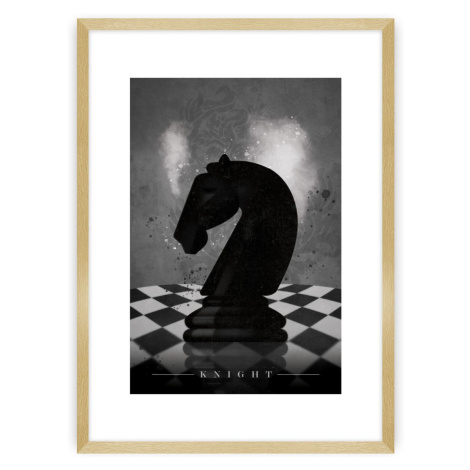 Dekoria Plakát Chess III, 70 x 100 cm, Ramka: Złota